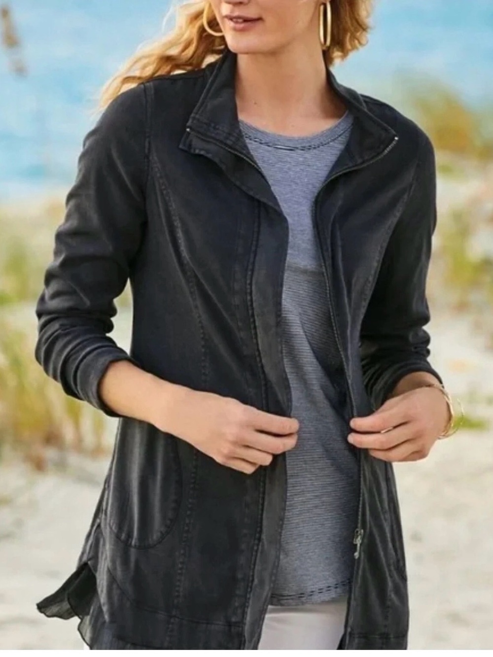 the Soft Surroundings "Kiisa" Lightweight Full Zip Jacket L